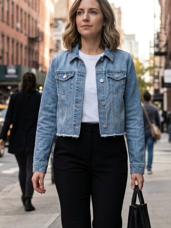 Banana Republic Jackets & Blazers - Cropped Banana Republic Denim Jacket with Frayed Hem, Size S